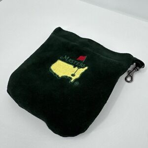 Masters Golf Green Gold Leather Valuables Pouch Augusta Latch Hook Bag‎